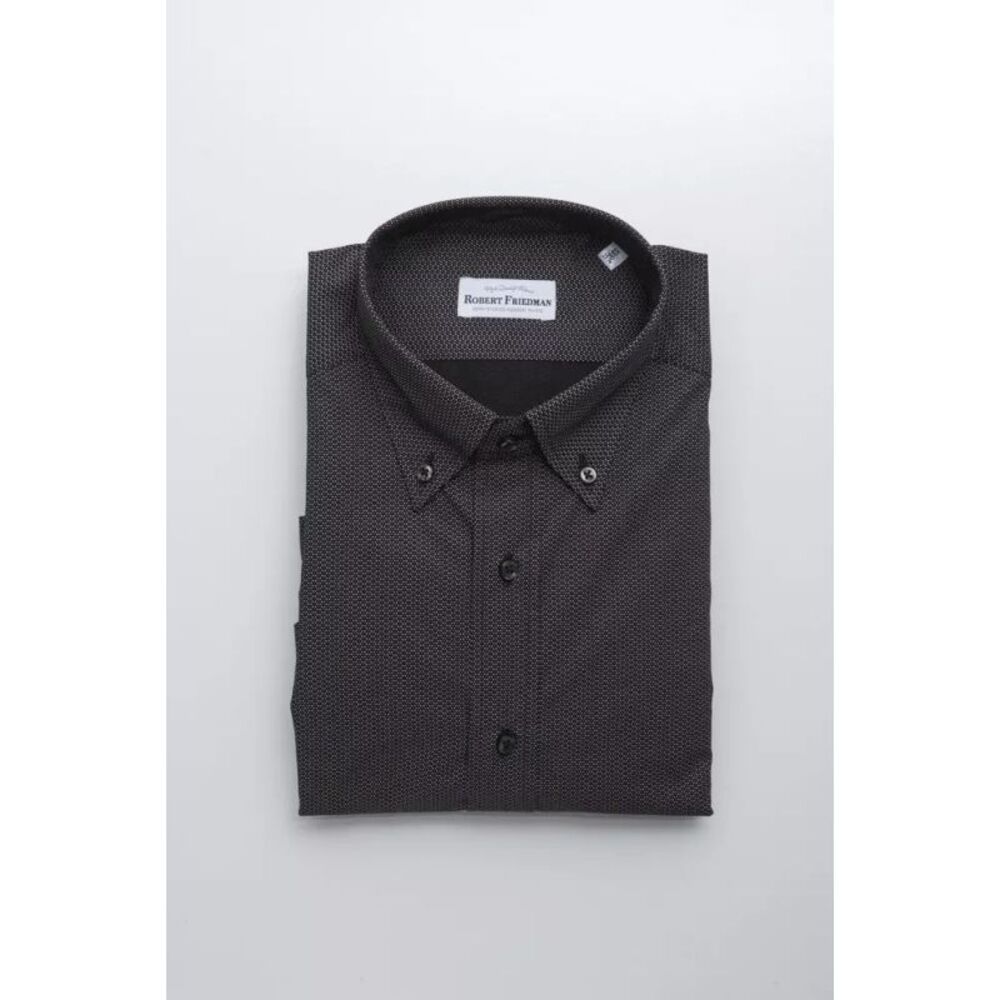 Robert Friedman Black Cotton Men's Men's Shirt